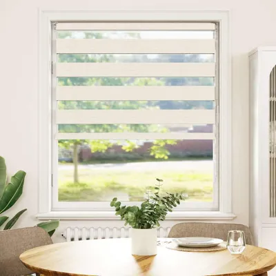 Produktbild von vidaXL Doppelrollo Marmorbeige 115x150cm Stoffbreite 110,9 cm Polyester