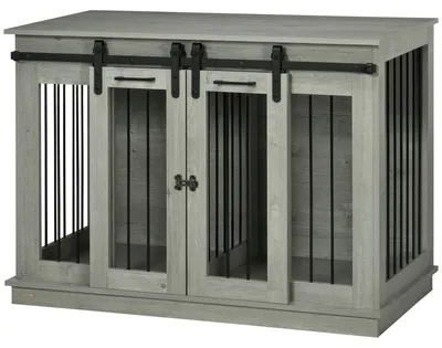 Obrázek produktu pro Klec pro psy s přepážkou a posuvnými dveřmi | Barva: Šedá | Rozměry: 60 x 120 x 88,5 cm
