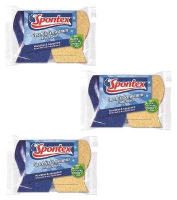 Obrázek produktu pro Houbička na nádobí Spontex, která nepoškrábe a je vysoce savá 2 houbičky na nádobí (balení 3 ks)