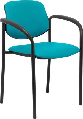 Productafbeelding van Stoel, Villalgordo, imitatieleer, groen frame, zwart, met armleuningen