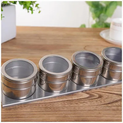 Produktbild von 12 magnetische Gewürzdosen für Gewürze, Würzmittel, Kräuter oder Tee (Gewürze nicht im Lieferumfang enthalten)