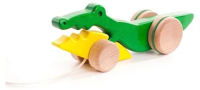 Produktbild von Bajo Holz Nachziehfigur Krokodil - nachhaltiges Spielzeug für Kinder