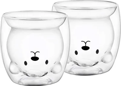 Produktbild von GRÄWE Doppelwandige-Thermogläser, 250ml, 2er Set, Motiv Bär