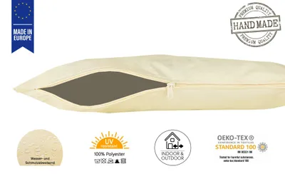 Produktbild von JACK 2er Set 60x60cm Outdoor Kissenhülle Bezug Kissen Hülle Lounge Garten Einfarbig, Farbe:Beige