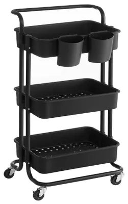 Produktbild von Songmics BSC067W01 Küchenwagen Organizer mit Rollen 3 Ebenen