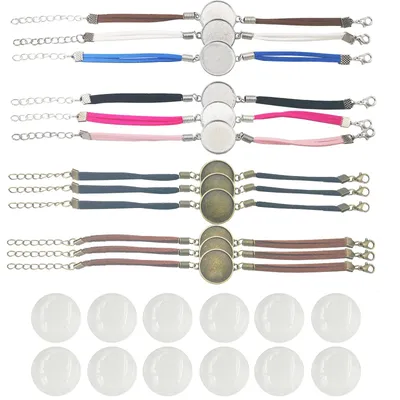 Produktbild von 12-teiliges Armband-Set mit Befestigungselementen und Glassteinen