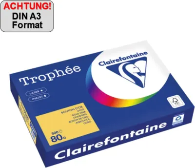 Produktbild von Clairefontaine Kopierpapier 1255PC A3 80g goldgelb 500Bl