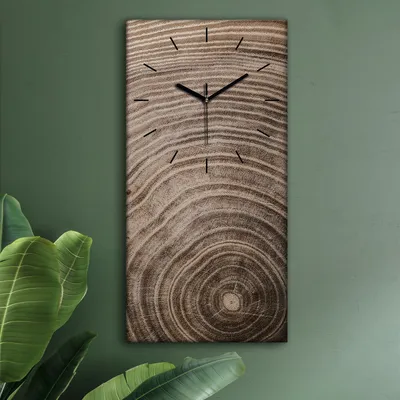 Produktbild von Wohnzimmer Leinwand Uhr Geräuschlos Küche 30x60 Baum, Holz, Motive, Textur, schwarze Zeiger