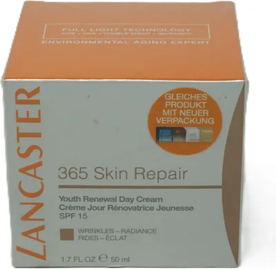 Produktbild von Lancaster 365 Skin Repair Youth Renewal Day Cream SPF15, Tagescreme, Frauen, Jeder Hauttyp, Gesicht, Hals/Nacken, Anti-Aging, Nährend, Schutz, Regenerierend, Verjüngend, Reparatur, Glättend, 30 - 45 Jahr(e)