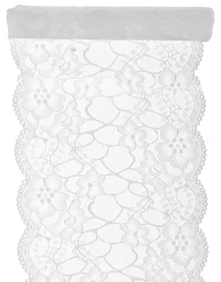 Produktbild von TISCHLÄUFER SPITZE. Spitzen Tischband in weiß von Santex. 18cm/3m