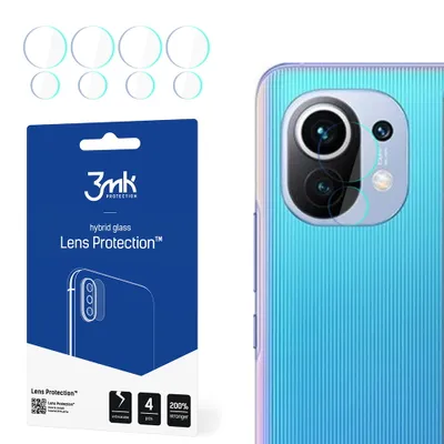 Produktbild von 3mk Hybridglas Lens Protection für Xiaomi Mi 11 5G Kamera Objektiv Kameralinse 0,16mm 6H (4 Stück)