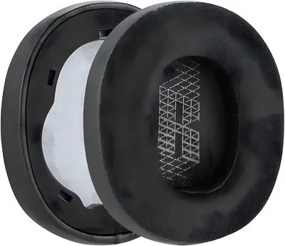 Produktbild von Ohrpolster geeignet für JBL E65 E65BTNC / DUET NC / LIVE650 BTNC LIVE660 BTNC - Ohrpolster Ersatz - Kopfhörer Schwarz Samt