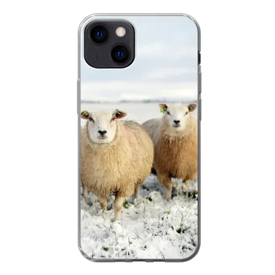 Produktbild von MuchoWow® Handyhülle Schutzhülle Hülle für iPhone 13 Gruppe von neugierigen Schafen Silikon Softcase Handy Hülle - Karteninhaber