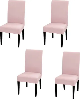 Immagine prodotto di 4 coprisedie elasticizzati universali per sala da pranzo, rosa