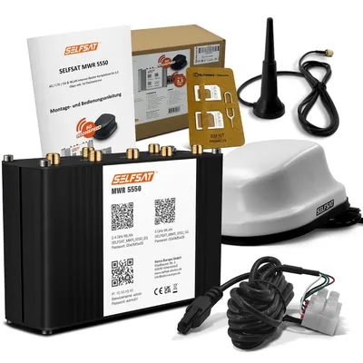 Produktbild von SELFSAT MWR 5550 weiß ( 4G / LTE / 5G & WLAN Internet Router bis 3,3 Gbps inkl. 5G Dachantenne )