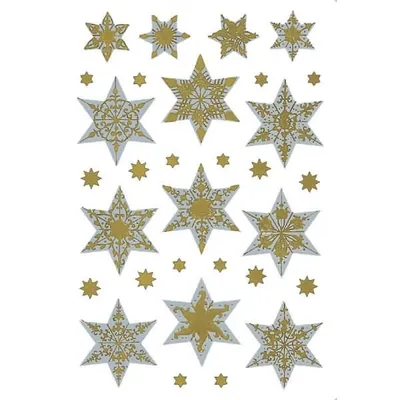Produktbild von HERMA Sterne 6-zackig, Film, Silber, Permanent, Weihnachten, 13 Stück(e), 1 Blätter
