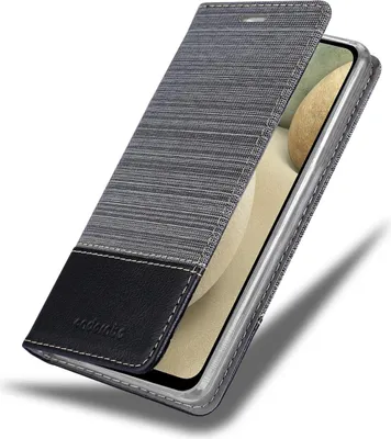 Produktbild von Cadorabo Hülle für Samsung Galaxy A12 / M12 Schutzhülle in Grau Handy Hülle Etui Book Case Cover