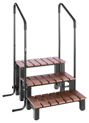 Zdjęcie produktu dla VEVOR stopnie do wanny stopnie do basenu 3-stopniowe stopnie do domu mobilnego, stopnie zewnętrzne o szerokości 640,08 mm do basenów naziemnych/nadmuchiwanych o nośności 249,48 kg, wszechstronne zastosowanie na werandzie patio