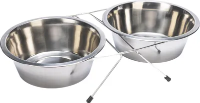 Produktbild von Karlie Duo Dinner - Napfständer - Edelstahl - Silber - 1600 ml - Durchm. 15-21 cm