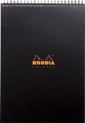 Produktbild von Rhodia 5x Notepad Rhodiactive A4, Spiralblock, 80 Bl kariert 90g Schwarz 19920C