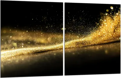 Produktbild von Herdabdeckplatten 2x40x52 Glaskeramikfeld 2-Teilig Glas Spritzschutz Golden