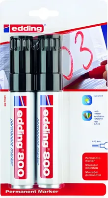 Zdjęcie produktu dla edding 800 marker permanentny czarny (opakowanie blister 2 szt.)