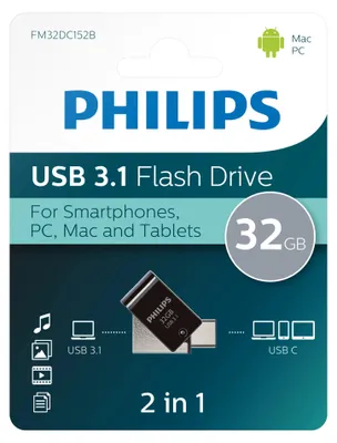 Immagine prodotto di Philips FM32DC152B - Unità flash USB - 32 GB - USB 3.1 / USB-C