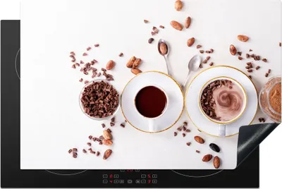 Produktbild von KitchenYeah© Herdabdeckplatte Kaffee - Kaffeebohnen - Schokolade , 80x52cm, Küche Deko, Glaskeramikkochfeld Herdabdeckung, Abdeckplatte fùr Kochfeld