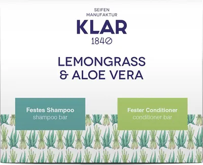Produktbild von Klar's Geschenkset festes Shampoo und Conditioner Lemongrass & Aloe Vera