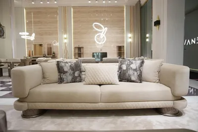 Immagine prodotto di Elegante divano in tessuto beige per il soggiorno in stile moderno