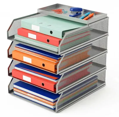 Image de Elzusha - Plateau de rangement A4 avec 4 compartiments pour l'organisation du bureau