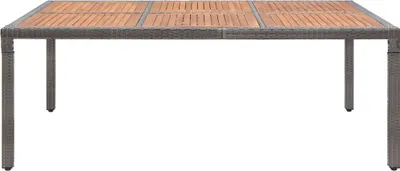 Produktbild von vidaXL Gartentisch Grau 200x150x74 cm Poly Rattan und Akazienholz