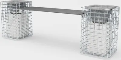 Produktbild von Gartenbank 2 Blumensäulen - 200 x 62 x 42 ( L x H x T) MW 5 x 5 cm feuerverzinkt, mit Recyclingauflage in anthrazit