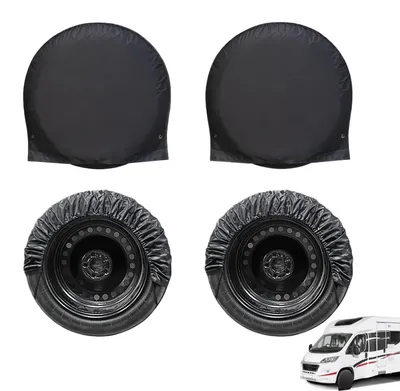 Image de Lot de 4 housses de protection pour pneus de voiture, avec élastique
