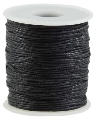 90 Meter / 1 Spule gewachste Baumwollschnur, 1mm schwarz