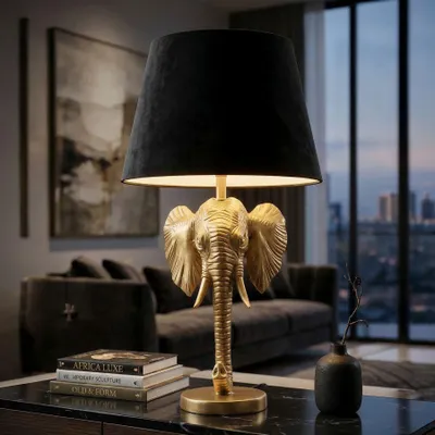 Immagine prodotto di Mauro Ferretti lampada da tavolo elefante E27 Ø 32x59 cm oro nero