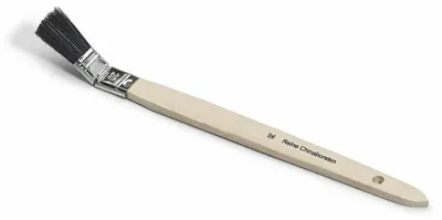 Produktbild von Fugenpinsel schwarz gebogen 20 mm reine schwarze Chinaborste, Weiblech