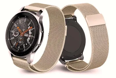 Produktbild von 20mm Armband für Samsung Galaxy Watch 7 6 5 4 40mm 44mm, uvm, Edelstahl Mesh Milanaise Ersatzarmband Magnetverschluss - Champagner
