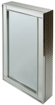 Obrázok produktu pre Casa Padrino luxusná skrinka na šperky strieborná 40 x 9 x v. 80 cm - zrkadlová skrinka so zrkadlovými posuvnými dverami
