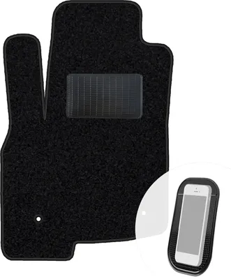 Produktbild von moto-MOLTICO Fahrer Fußmatte Auto Velours Fahrerseite Autoteppiche Schwarz Fahrermatte 1-teilig passend für Fiat Panda 3 ab 2012