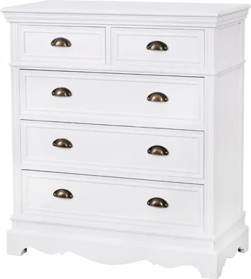 Productafbeelding van FURNLUX Kommode Latina, wit en zwart, 85 cm / Hoofdkleur: wit / Afmetingen: 85 x 95 x 40 cm