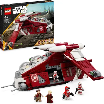 Produktbild von LEGO 75354 Star Wars Gunship der Coruscant-Wachen, The Clone Wars-Set mit baubarem Fahrzeug-Spielzeug und 5 Charakter-Minifiguren inkl. Kanzler Palpatine und Commander Fox
