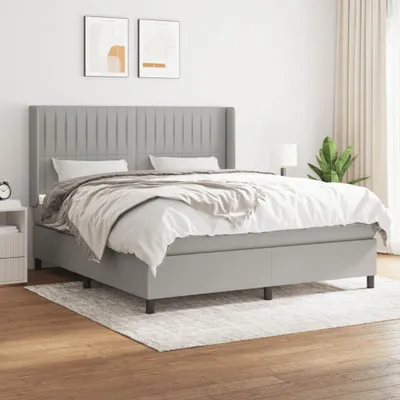 Produktbild von Maison Exclusive - Boxspringbett mit Matratze Hellgrau 180x200 cm Stoff