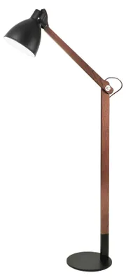 Produktbild von Sveva Stehleuchte aus Metall und Walnussholz, höhenverstellbar bis 180 cm, E27-Fassung, modernes und elegantes Design für die Innenbeleuchtung