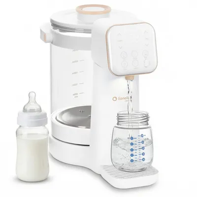 Obrázok produktu pre Lionelo Babypresto 2.0 Ohrievač vody s dávkovačom horúcej vody a UV lampou, 3 l, 40–100 °C, režim Smart, 1200 W, detské fľašky – biela