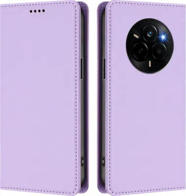 Immagine prodotto di Custodia in pelle per Realme Narzo 80 Pro, custodia a libro magnetica in Finto cuoio con supporto, viola chiaro