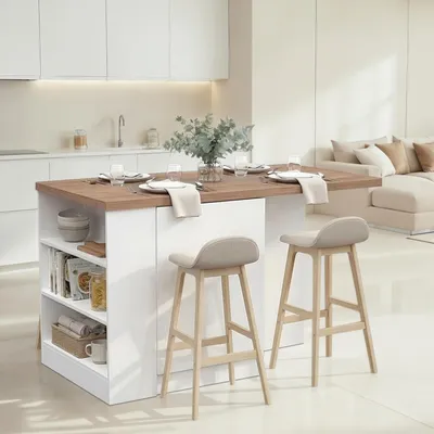 Immagine prodotto di Migabato - Isola da Cucina, 160x80x90h cm Bianco Lucido, un Ripiano  Italy