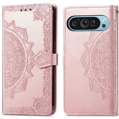 Imagen del producto de Funda libro Mandala para Google Pixel 10 / 10 Pro - Oro rosado
