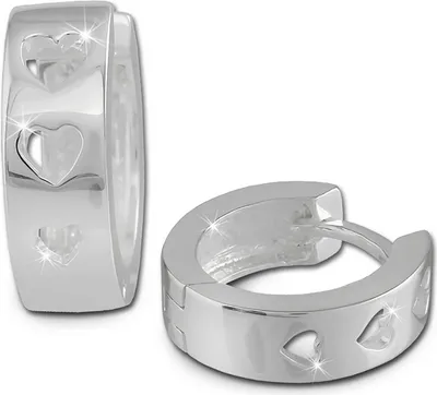 Produktbild von SilberDream Creolen 15mm silber Ohrringe Sterlingsilber Herz Damen D2SDO373S