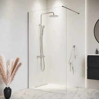 Obrázok produktu pre Badplaats Sprchová Zástena Florida 100 x 200 cm - Chróm - Walk-In Sprchový Kút 8 mm Bezpečnostné Sklo